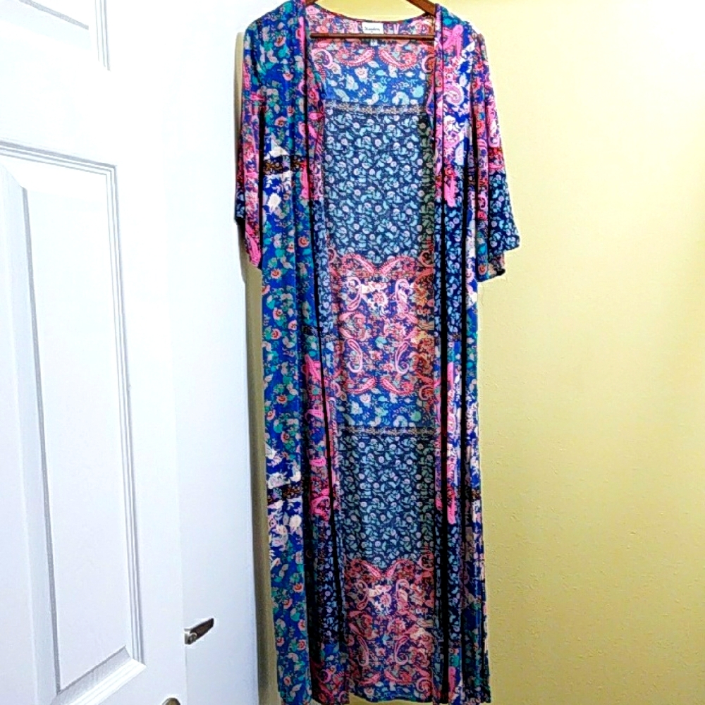 Patchwork-Style Festival Kimono Duster - Sz Medium